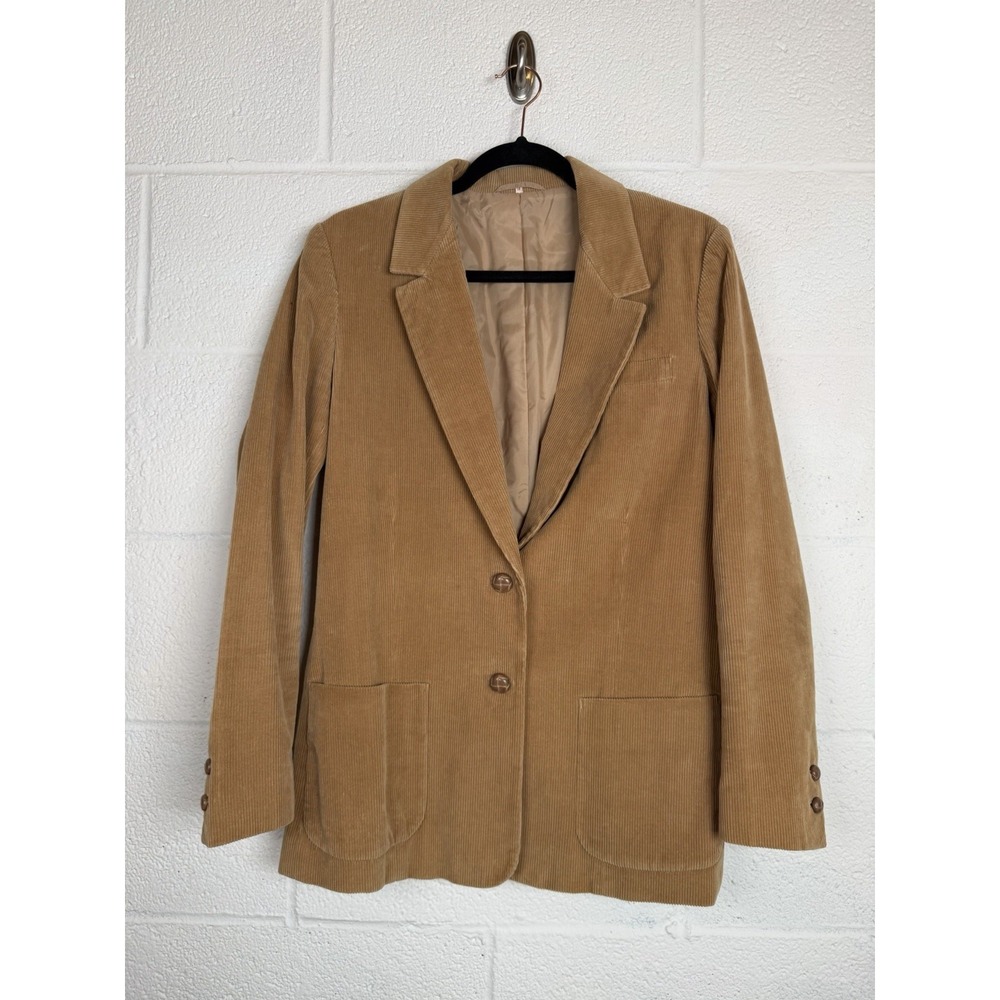 Vintage 70s 80s Sears The Fashion Place Corduroy Blazer Women's 14T (Medium) Tan